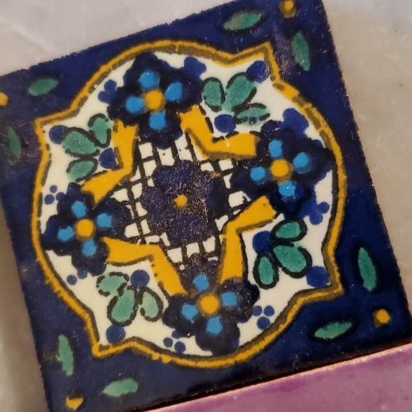 Lot of 4 Day Of Dead Wedding Skeleton Bride Groom 2" Talavera tiles - Picture 3 of 6